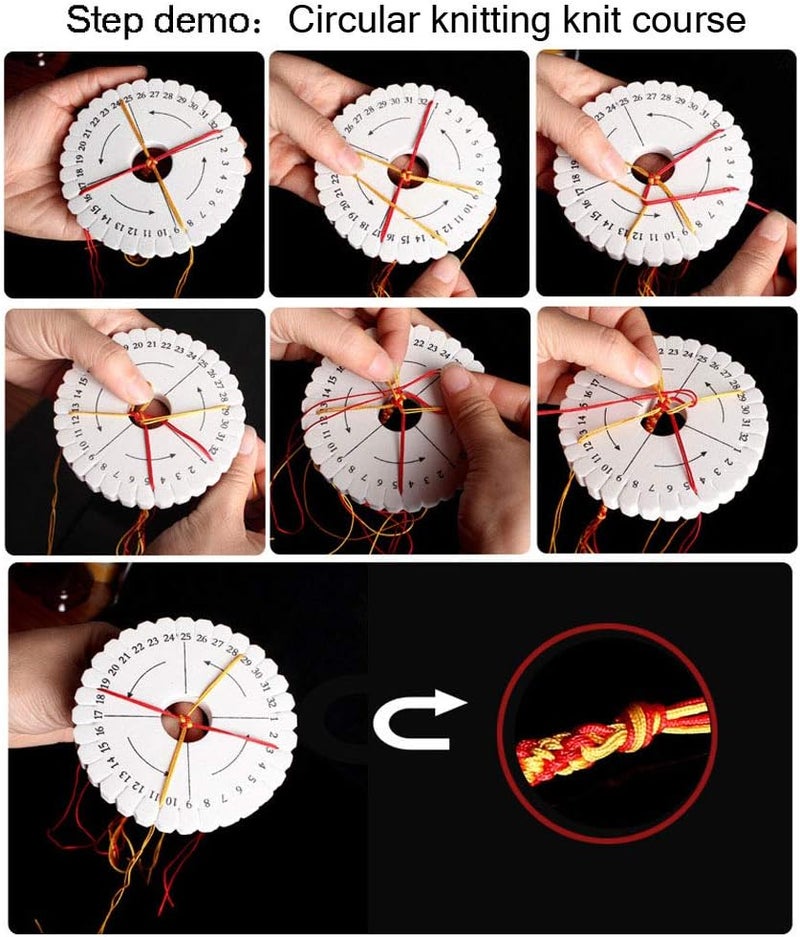 Comidox 4Pcs Kumihimo Disk Braiding Wheel Lightweight & Convenient Friendship Bracelet Disc Square & Round Kumihimo Supplies for Beading & Bracelet Weaving Kit DIY - Image 2